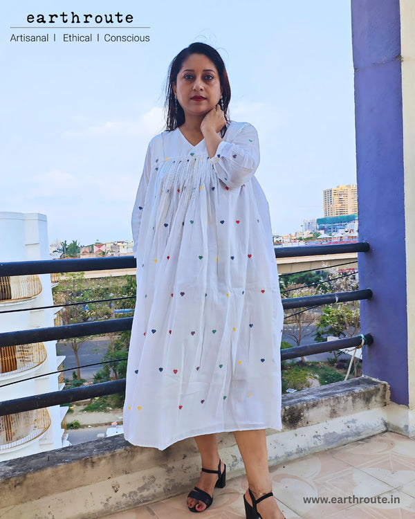 Anindita Multi Coloured Heart Love Jamdani Dress
